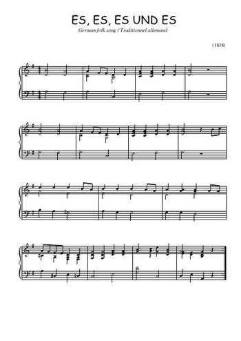 Téléchargez l'arrangement pour piano de la partition de Es, es, es und es en PDF